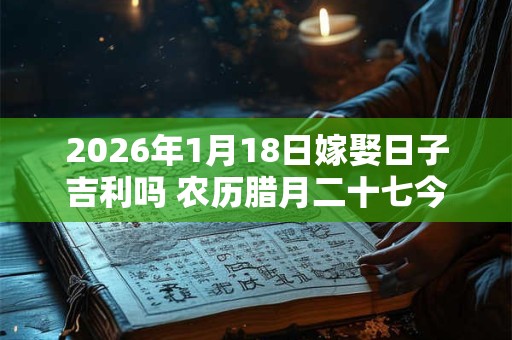 2026年1月18日嫁娶日子吉利吗 农历腊月二十七今日黄历 2026年1月18日嫁娶日子吉利吗 农历腊月二十七今日黄历