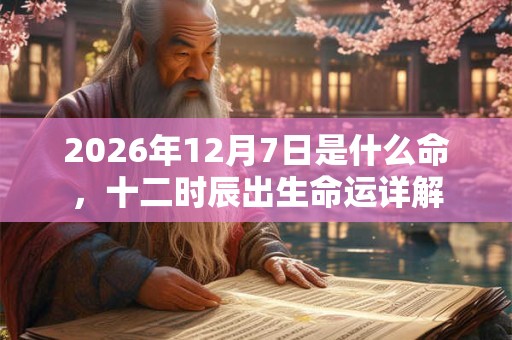 2026年12月7日是什么命，十二时辰出生命运详解