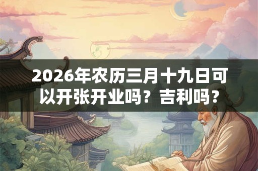 2026年农历三月十九日可以开张开业吗？吉利吗？