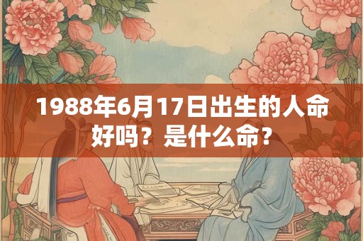 1988年6月17日出生的人命好吗？是什么命？