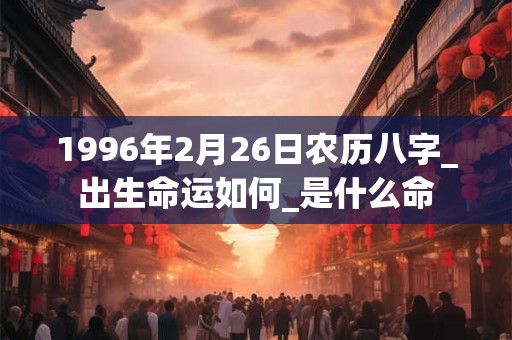 1996年2月26日农历八字_出生命运如何_是什么命