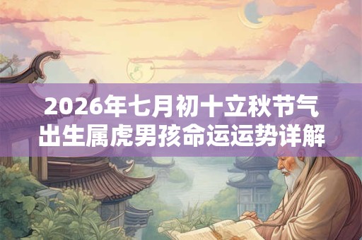 2026年七月初十立秋节气出生属虎男孩命运运势详解 2026年七月初十立秋节气出生属虎男孩命运运势详解