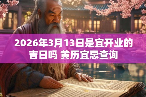 2026年3月13日是宜开业的吉日吗 黄历宜忌查询