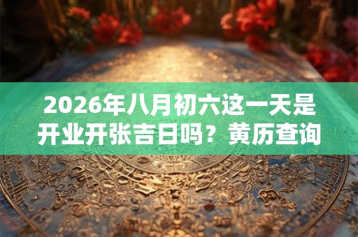 2026年八月初六这一天是开业开张吉日吗？黄历查询