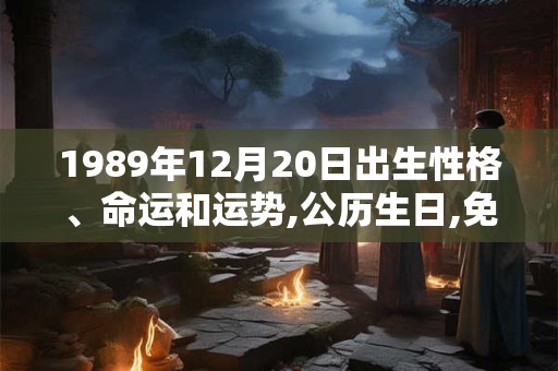 1989年12月20日出生性格、命运和运势,公历生日,免费算命