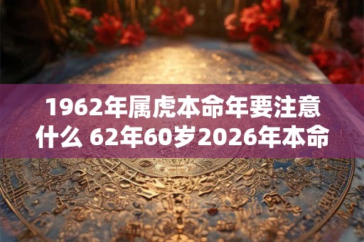 1962年属虎本命年要注意什么 62年60岁2026年本命年佩戴什么好
