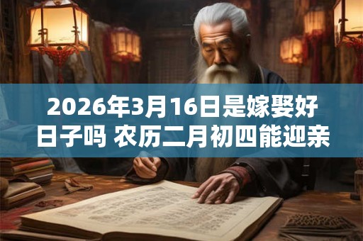 2026年3月16日是嫁娶好日子吗 农历二月初四能迎亲吗 2026年3月16日是嫁娶好日子吗 农历二月初四能迎亲吗