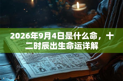 2026年9月4日是什么命,十二时辰出生命运详解 2026年9月4日是什么命,十二时辰出生命运详解