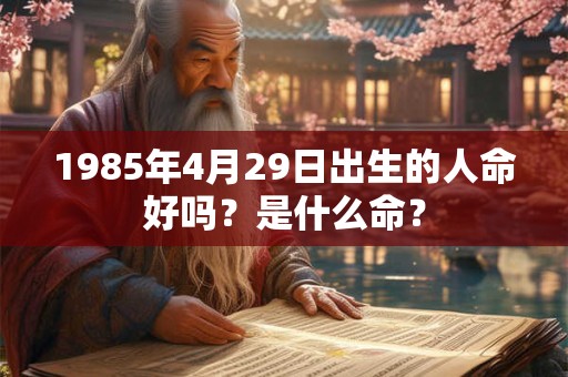 1985年4月29日出生的人命好吗？是什么命？