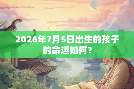 2026年7月5日出生的孩子的命运如何？