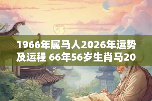 1966年属马人2026年运势及运程 66年56岁生肖马2026年每月运势 1966年属马人2026年运势及运程 66年56岁生肖马2026年每月运势