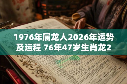 1976年属龙人2026年运势及运程 76年47岁生肖龙2026年每月运势 1976年属龙人2026年运势及运程 76年47岁生肖龙2026年每月运势