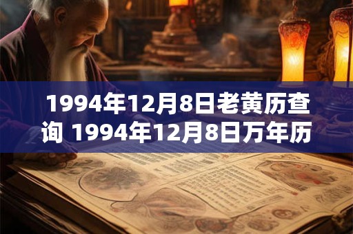 1994年12月8日老黄历查询 1994年12月8日万年历黄道吉日