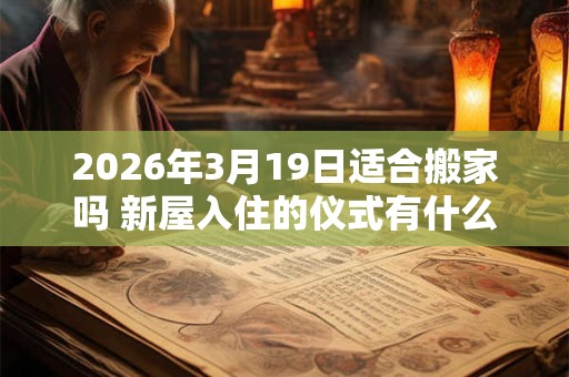 2026年3月19日适合搬家吗 新屋入住的仪式有什么 2026年3月19日适合搬家吗 新屋入住的仪式有什么