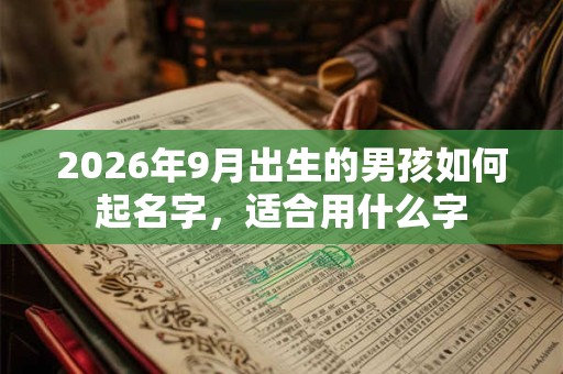 2026年9月出生的男孩如何起名字，适合用什么字