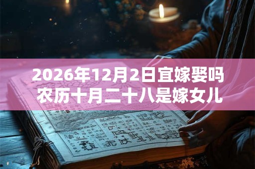 2026年12月2日宜嫁娶吗 农历十月二十八是嫁女儿黄道吉日吗 2026年12月2日宜嫁娶吗 农历十月二十八是嫁女儿黄道吉日吗