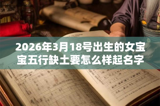 2026年3月18号出生的女宝宝五行缺土要怎么样起名字