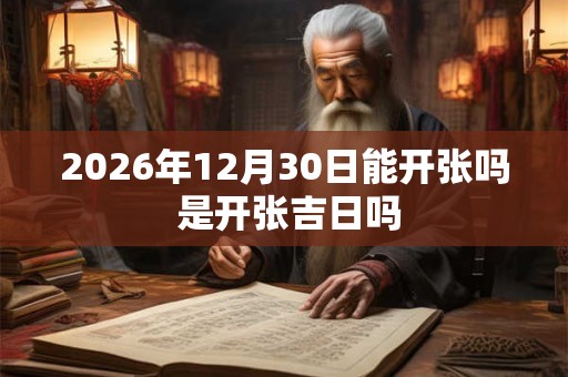 2026年12月30日能开张吗 是开张吉日吗