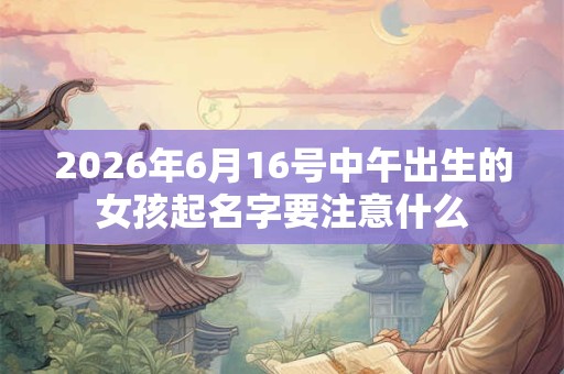 2026年6月16号中午出生的女孩起名字要注意什么 2026年6月16号中午出生的女孩起名字要注意什么