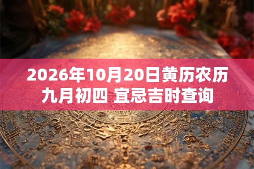 2026年10月20日黄历农历九月初四 宜忌吉时查询 2026年10月20日黄历农历九月初四 宜忌吉时查询