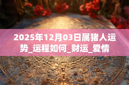 2025年12月03日属猪人运势_运程如何_财运_爱情 2025年12月03日属猪人运势_运程如何_财运_爱情