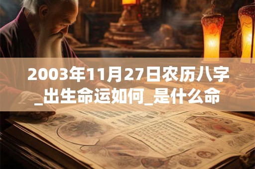 2003年11月27日农历八字_出生命运如何_是什么命