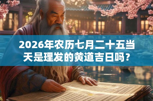 2026年农历七月二十五当天是理发的黄道吉日吗？
