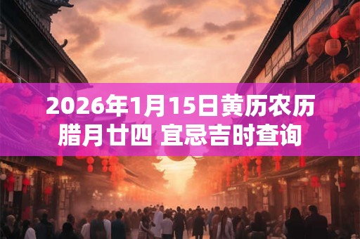 2026年1月15日黄历农历腊月廿四 宜忌吉时查询 2026年1月15日黄历农历腊月廿四 宜忌吉时查询