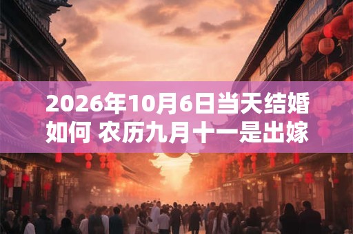 2026年10月6日当天结婚如何 农历九月十一是出嫁的吉利日子吗