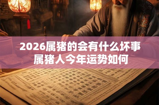 2026属猪的会有什么坏事 属猪人今年运势如何 2026属猪的会有什么坏事 属猪人今年运势如何