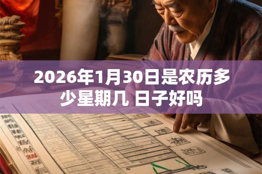 2026年1月30日是农历多少星期几 日子好吗