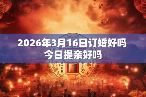 2026年3月16日订婚好吗 今日提亲好吗