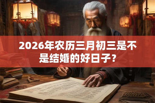 2026年农历三月初三是不是结婚的好日子? 2026年农历三月初三是不是结婚的好日子?