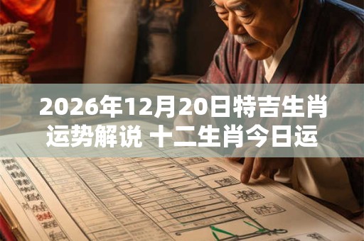 2026年12月20日特吉生肖运势解说 十二生肖今日运势