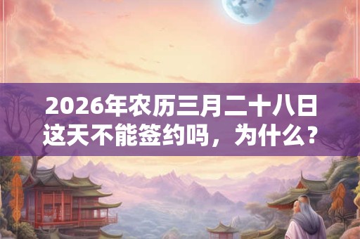 2026年农历三月二十八日这天不能签约吗，为什么？