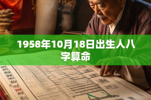 1958年10月18日出生人八字算命 1958年10月18日出生人八字算命
