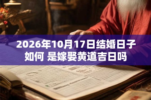 2026年10月17日结婚日子如何 是嫁娶黄道吉日吗 2026年10月17日结婚日子如何 是嫁娶黄道吉日吗