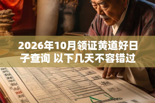 2026年10月领证黄道好日子查询 以下几天不容错过