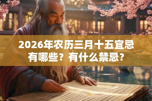 2026年农历三月十五宜忌有哪些?有什么禁忌? 2026年农历三月十五宜忌有哪些?有什么禁忌?