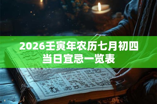 2026壬寅年农历七月初四当日宜忌一览表