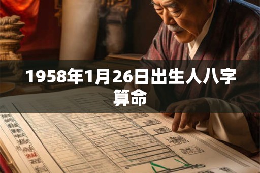 1958年1月26日出生人八字算命