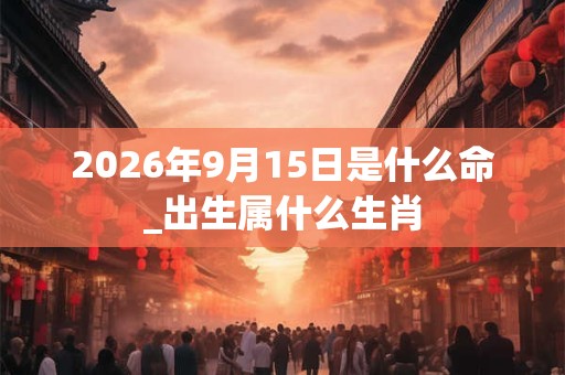 2026年9月15日是什么命_出生属什么生肖