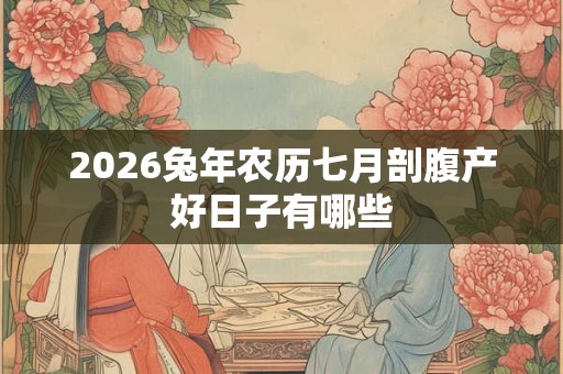 2026兔年农历七月剖腹产好日子有哪些