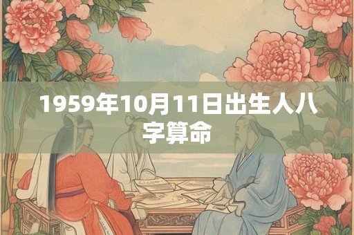 1959年10月11日出生人八字算命