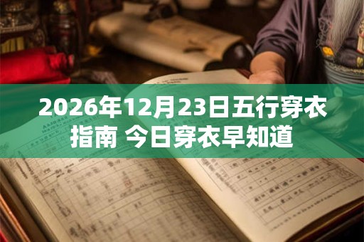 2026年12月23日五行穿衣指南 今日穿衣早知道 2026年12月23日五行穿衣指南 今日穿衣早知道