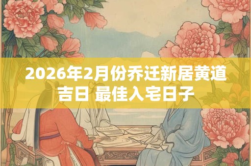 2026年2月份乔迁新居黄道吉日 最佳入宅日子 2026年2月份乔迁新居黄道吉日 最佳入宅日子
