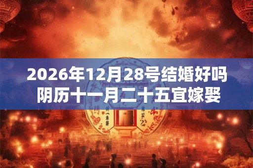 2026年12月28号结婚好吗 阴历十一月二十五宜嫁娶吗 2026年12月28号结婚好吗 阴历十一月二十五宜嫁娶吗
