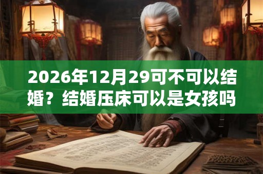 2026年12月29可不可以结婚?结婚压床可以是女孩吗? 2026年12月29可不可以结婚?结婚压床可以是女孩吗?