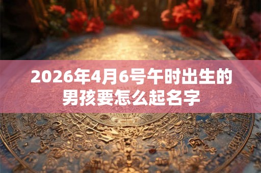2026年4月6号午时出生的男孩要怎么起名字