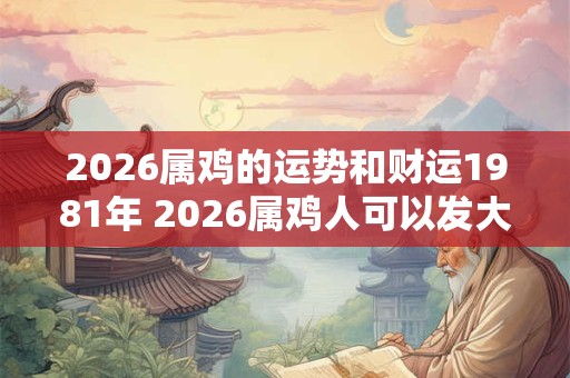 2026属鸡的运势和财运1981年 2026属鸡人可以发大财吗 2026属鸡的运势和财运1981年 2026属鸡人可以发大财吗